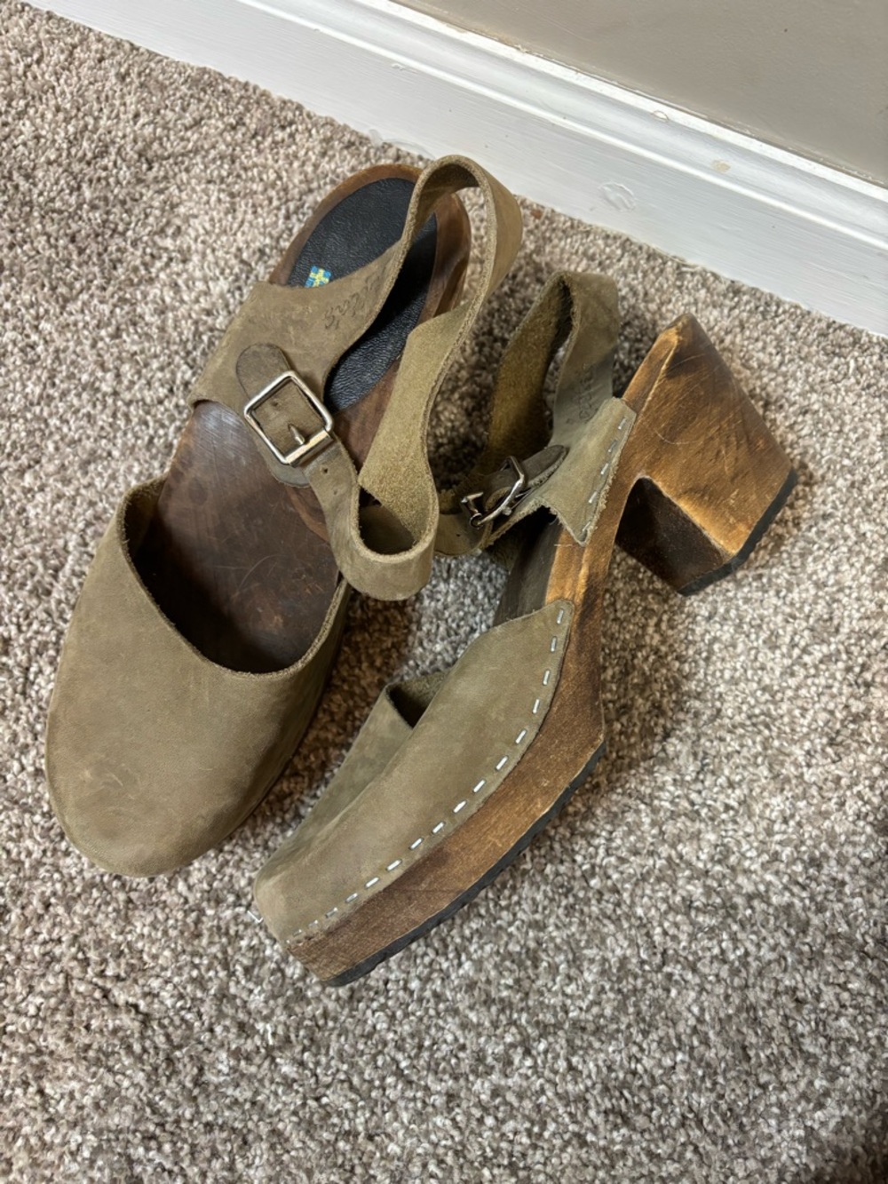 Lotta from Stockholm Taupe Clogs in Oiled Nubuck Leather USA 9.5 EUR 41 - Picture 3 of 6